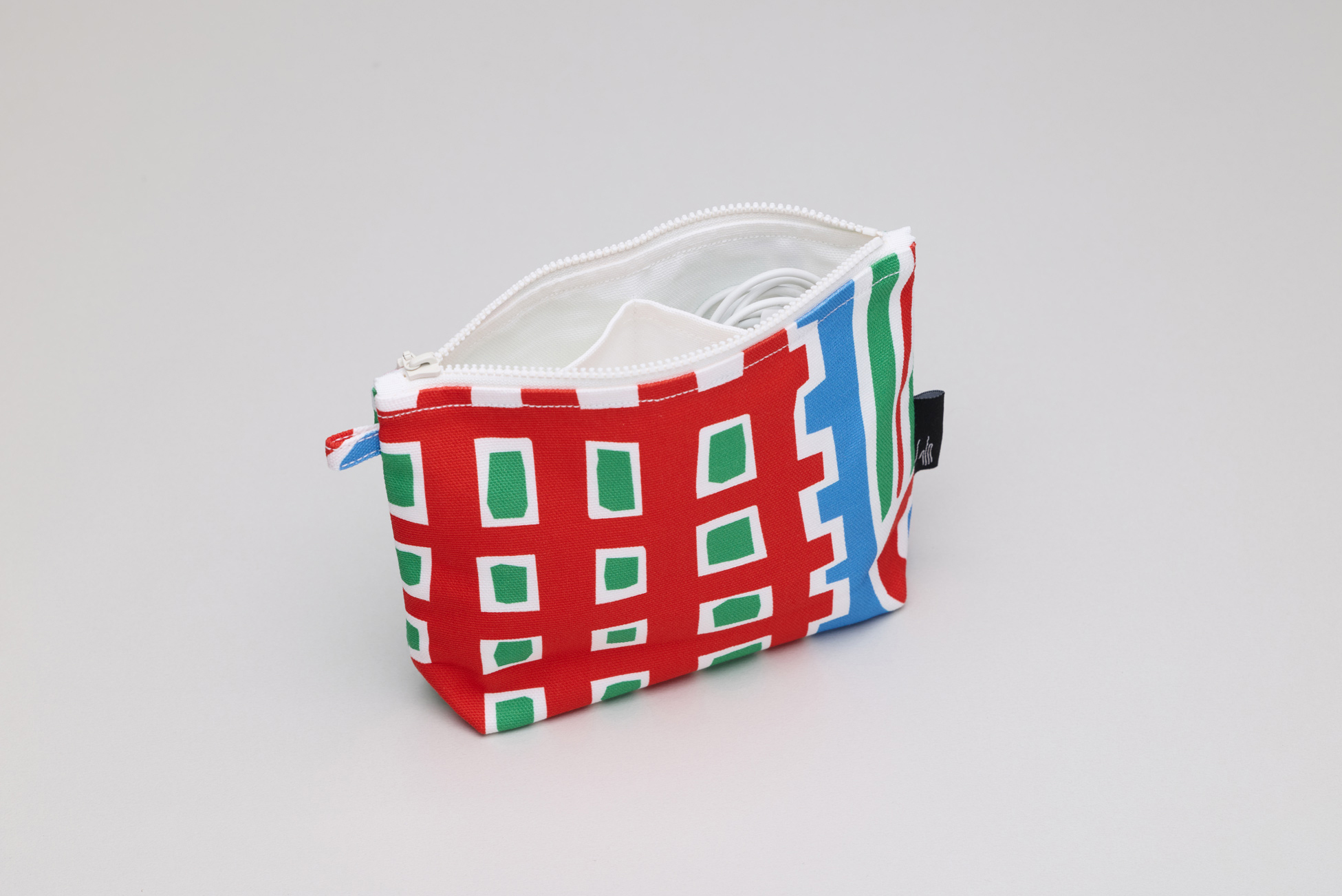 印花隨身化妝包 / 都更藍綠