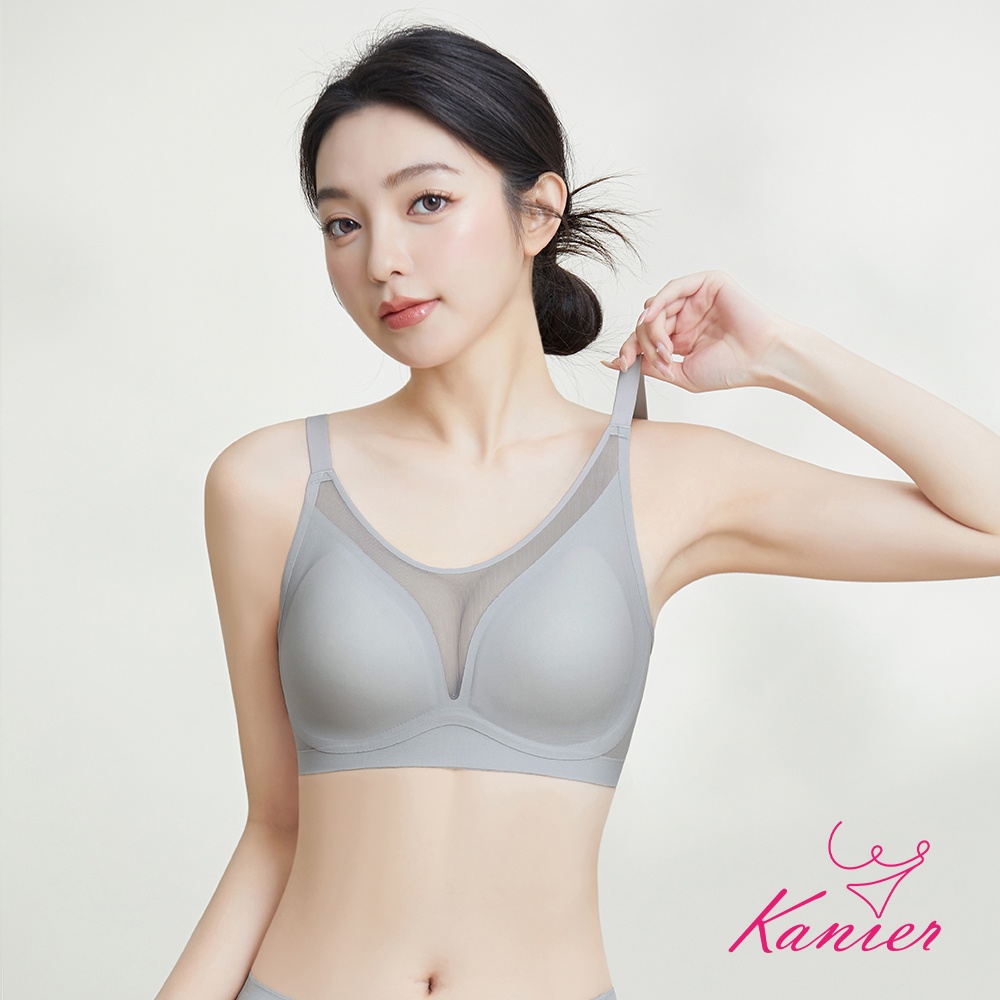 【Kanier卡妮兒】CuSkin 天使的記憶 輕感透氣紗機能型無鋼圈內衣【6802 霧羽灰 -S / M / L / XL / 2XL(XXL)】