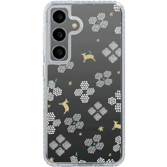 inblooom x The Hood Golden Case-Samsung Galaxy S24/S24+/S24 Ultra/Blooming Field/Bright White