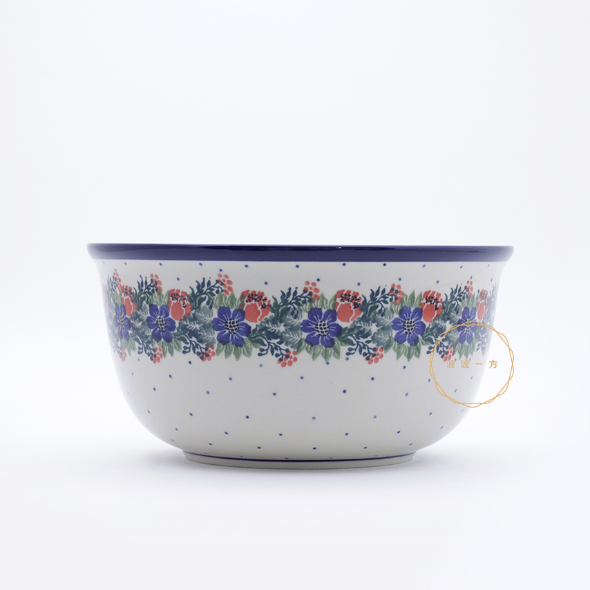 沙拉碗-深-Ø21.5cm-高11cm-繁花紅