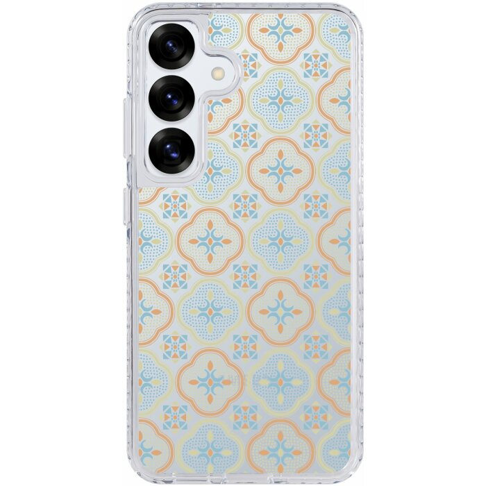 inblooom x The Hood Golden Case-Samsung Galaxy S25/S25+/S25 Ultra/Begonia Glass Pattern/Sweet Almond