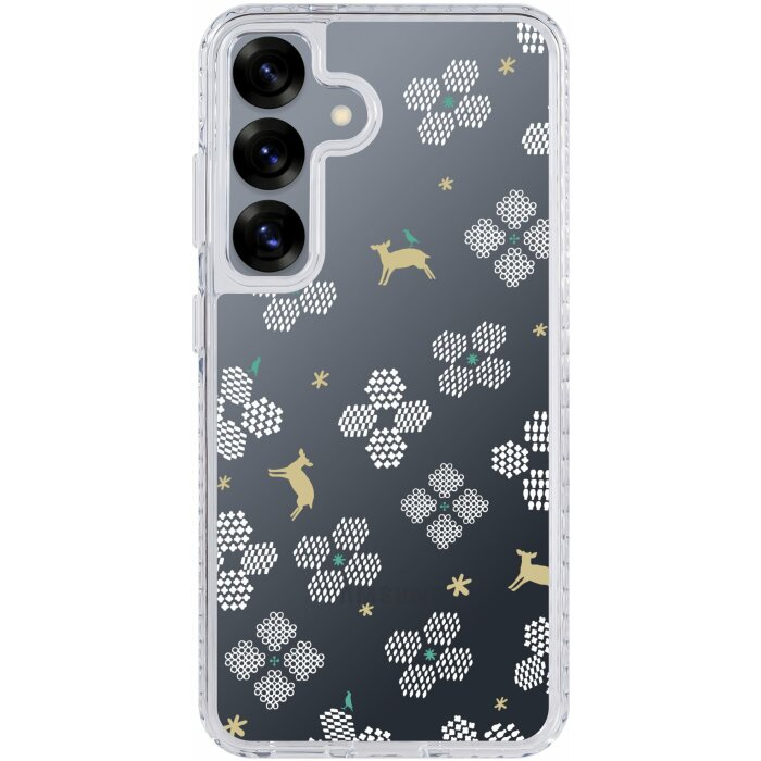 inblooom x The Hood Golden Case-Samsung Galaxy S25/S25+/S25 Ultra/Blooming Field/Bright White