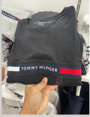Tommy Hilfiger 紅白橫條字母 短袖上衣 短T
