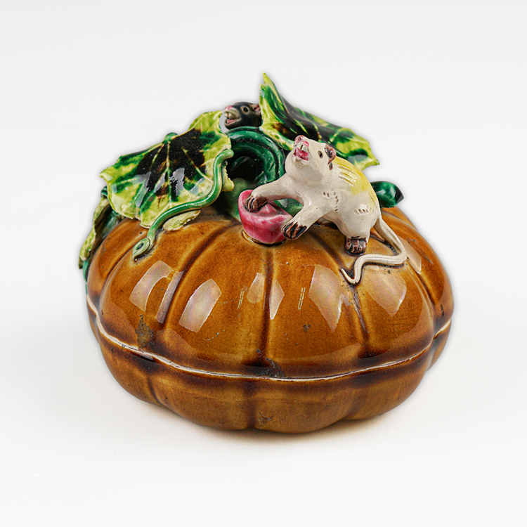 台灣國寶交趾陶-居家開運商品-南瓜印泥盒 鹿港窯禮品館