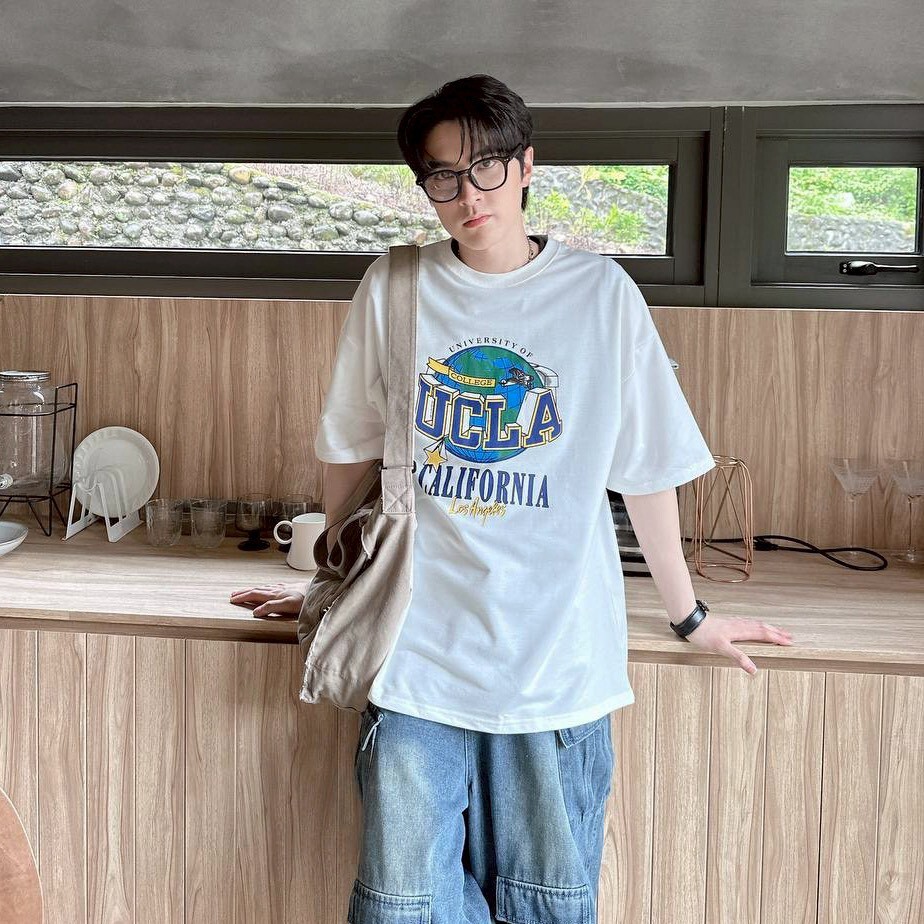 UCLA地球印短T 白
