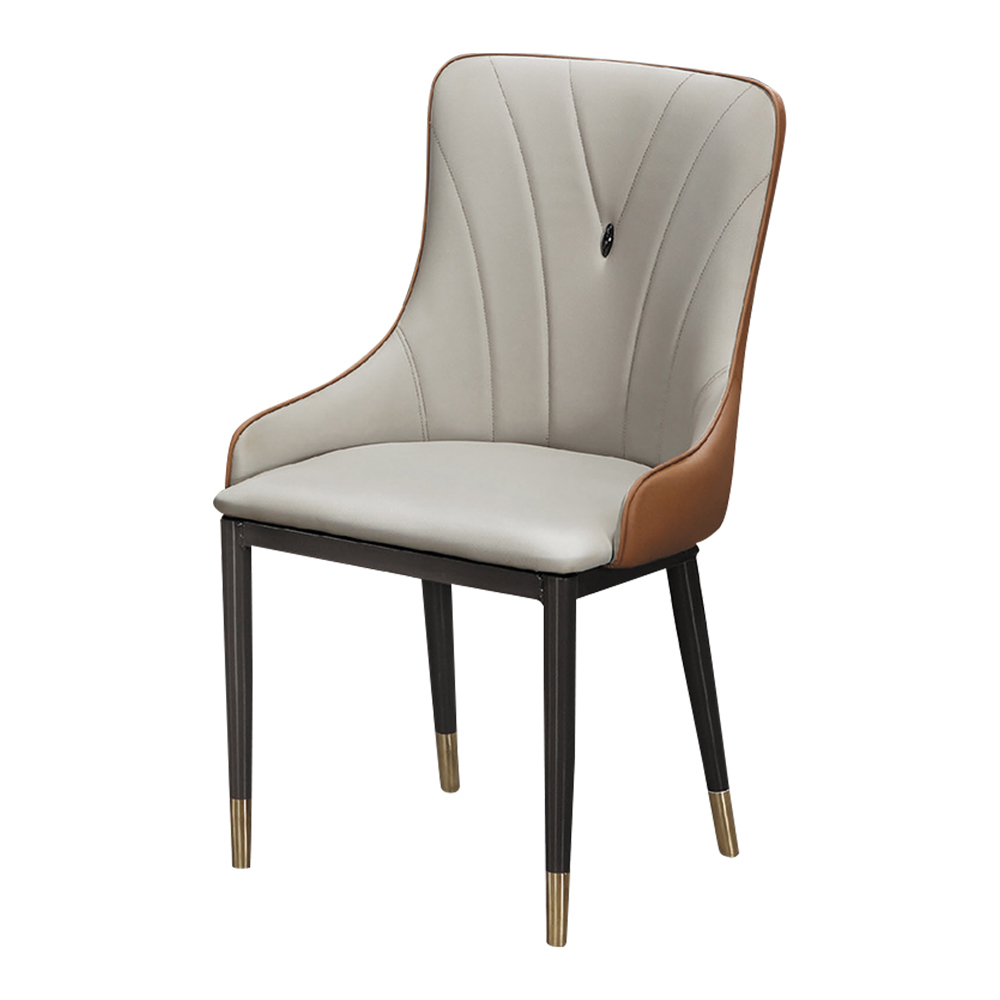 溫夫工業風雙色皮革餐椅/單椅/休閒椅/洽談椅/商業椅