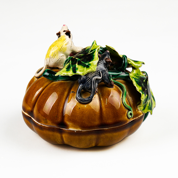 台灣國寶交趾陶-居家開運商品-南瓜印泥盒 鹿港窯禮品館