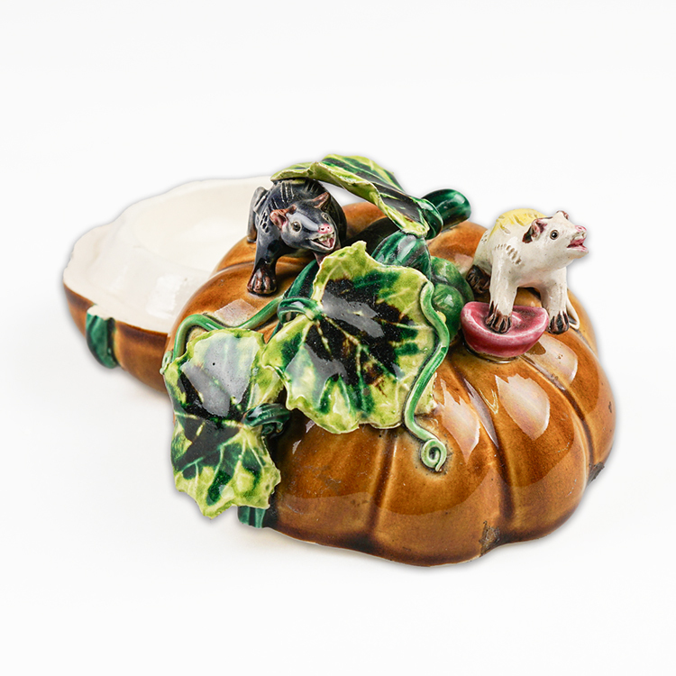 台灣國寶交趾陶-居家開運商品-南瓜印泥盒 鹿港窯禮品館