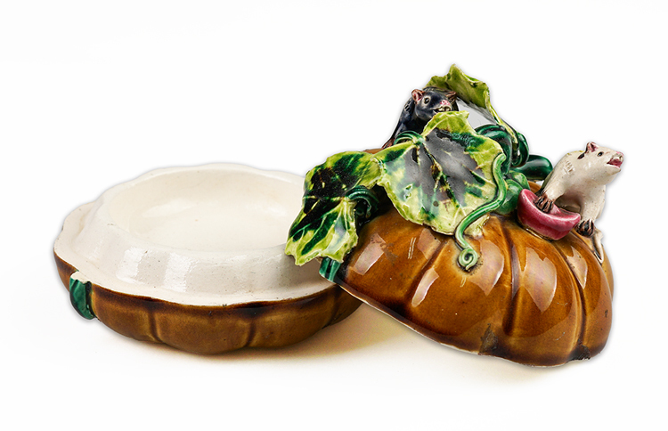 台灣國寶交趾陶-居家開運商品-南瓜印泥盒 鹿港窯禮品館