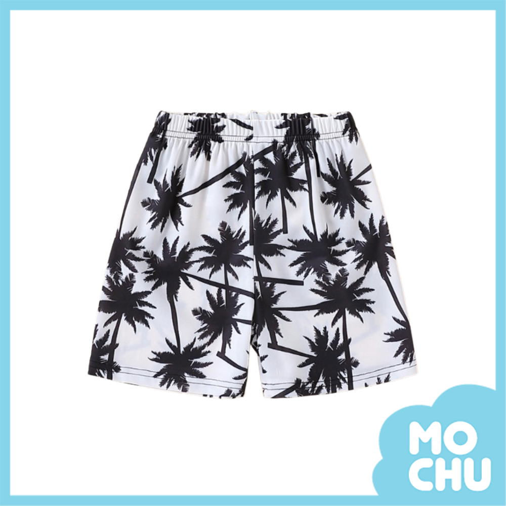 黑白椰子樹海灘褲