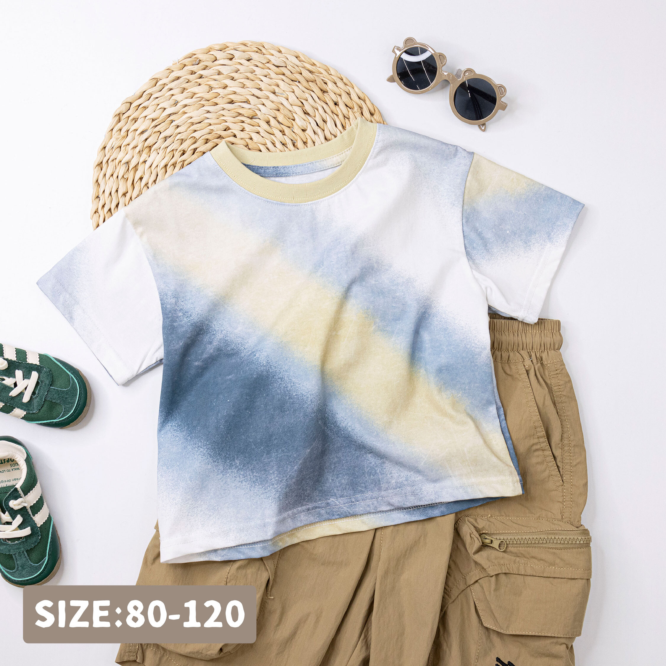 【H50101】夢幻極光星辰上衣/短T