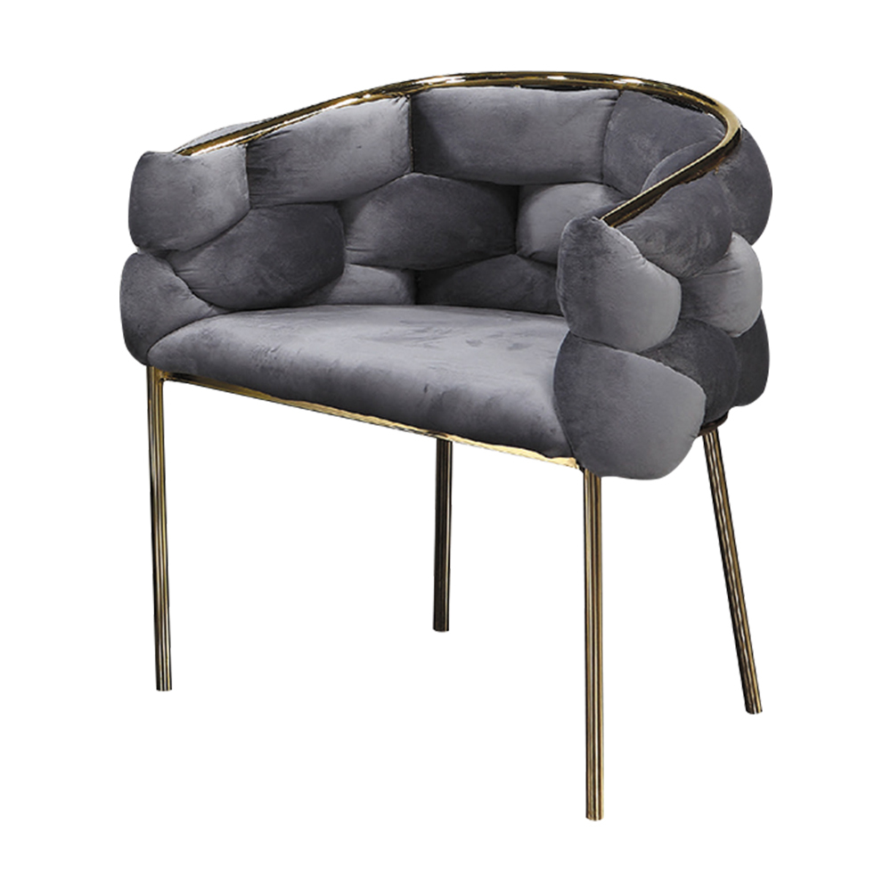 安朵造型絨布休閒單人椅/扶手餐椅/商務洽談椅/房間椅