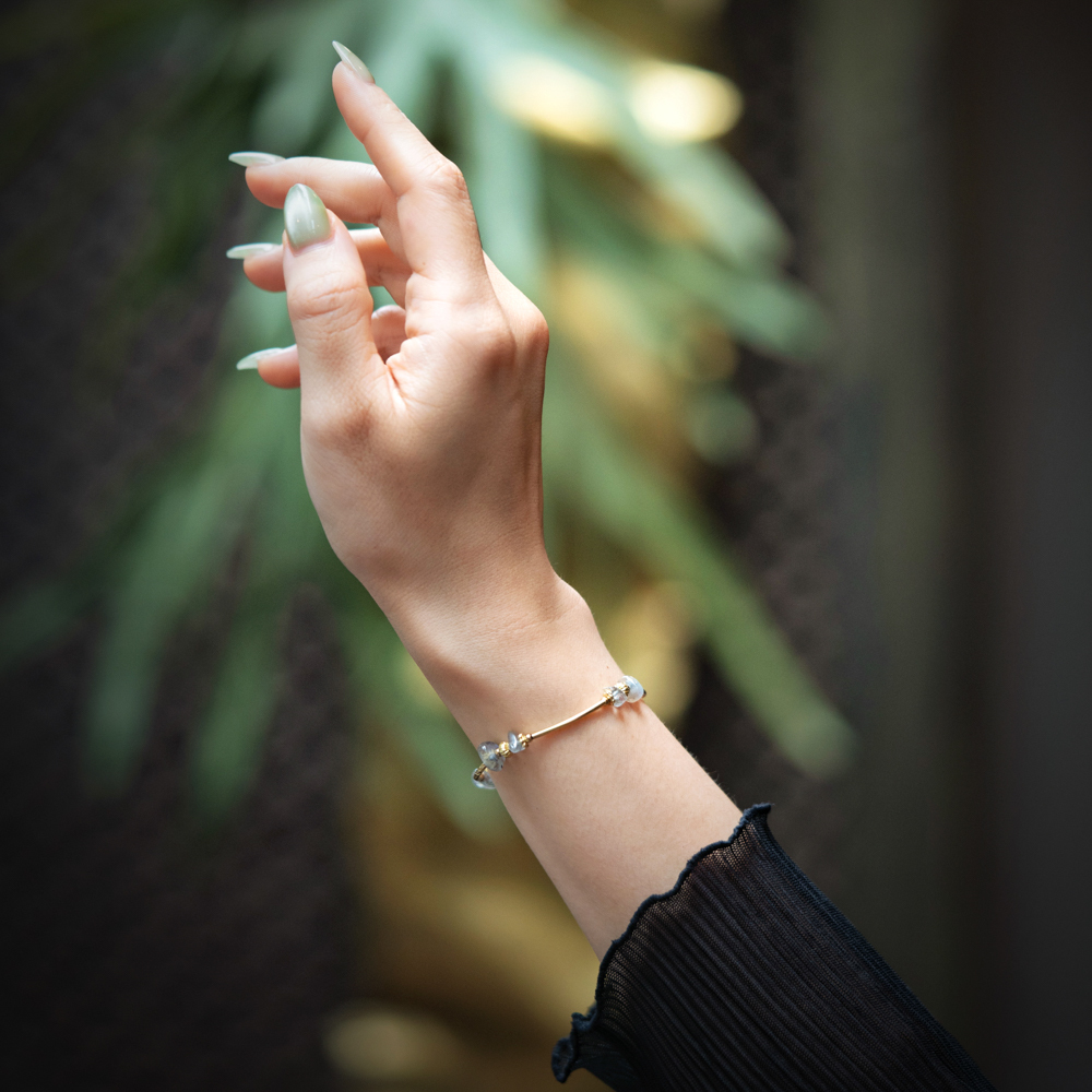 玻利維亞假期｜藍光拉長石黃銅手鍊 C1712