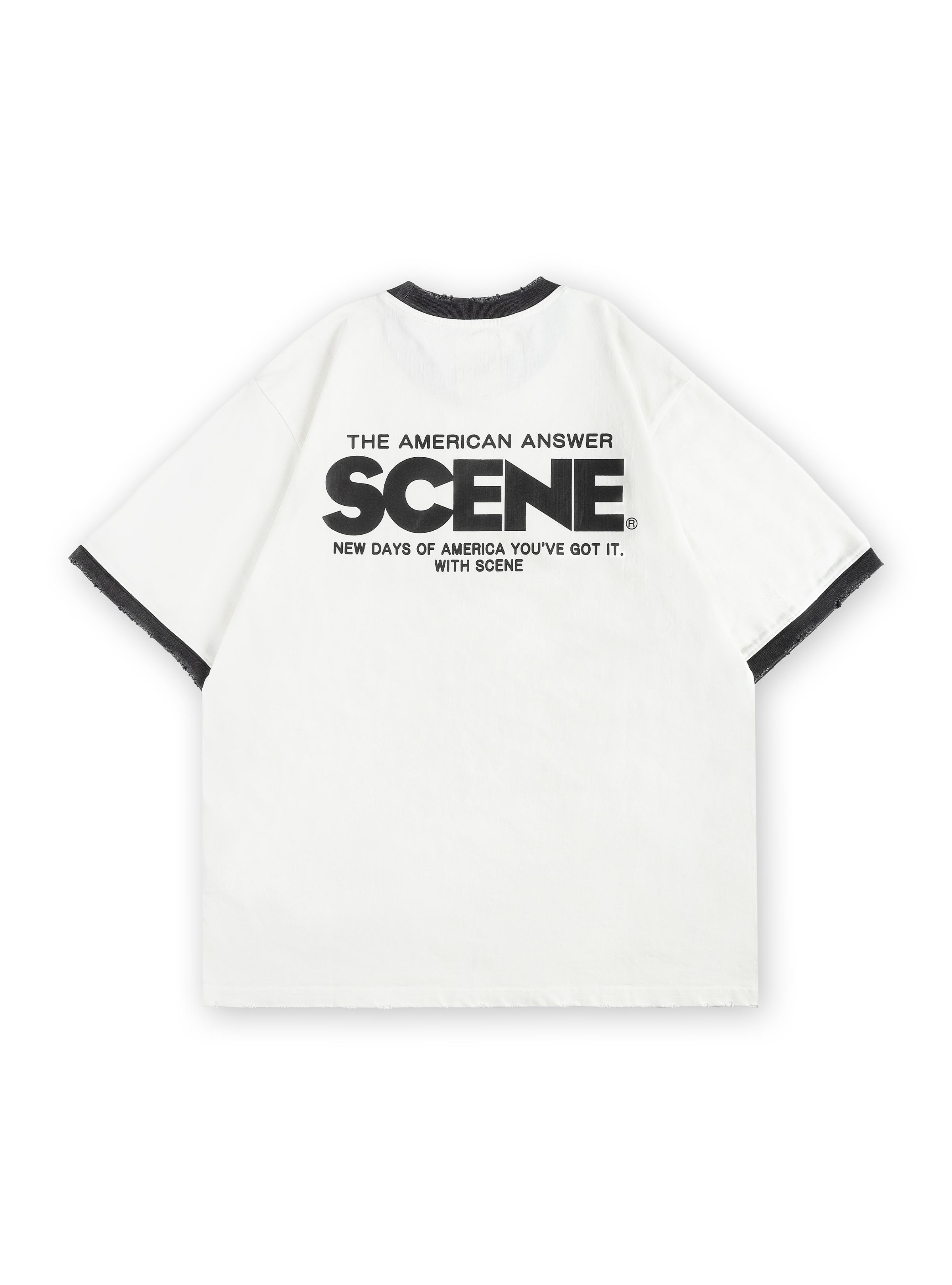 SCENE CLASSIC RINGER TEE // WHT_BLK