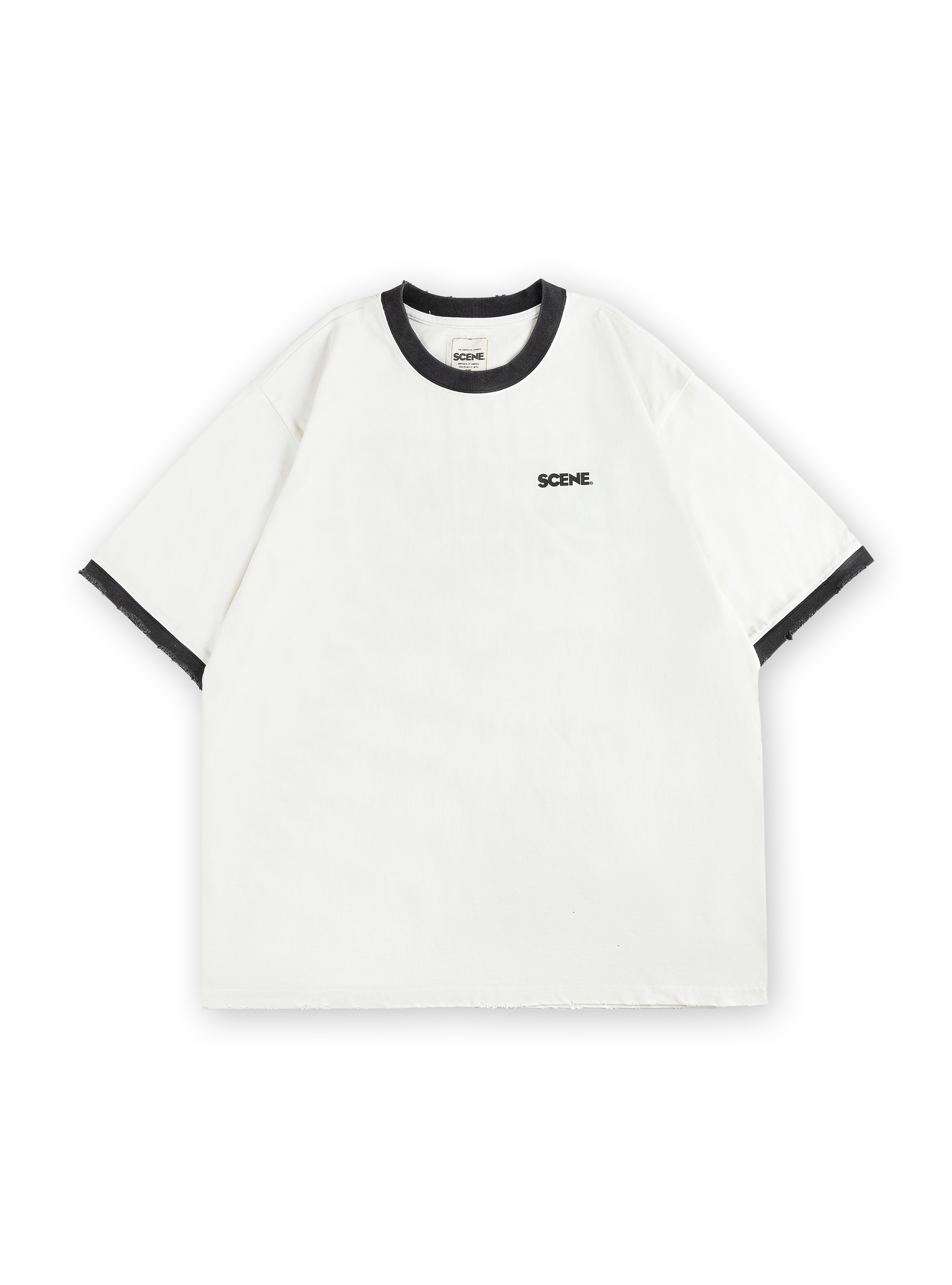 SCENE CLASSIC RINGER TEE // WHT_BLK