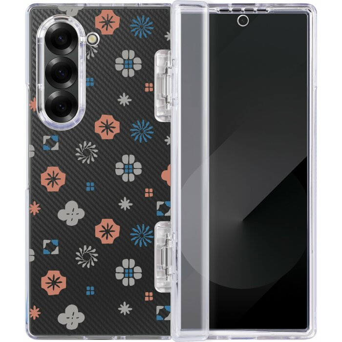 inblooom x The Hood Hybrid Z Case-Samsung Galaxy Z Fold6/Classic/Coral & Blue