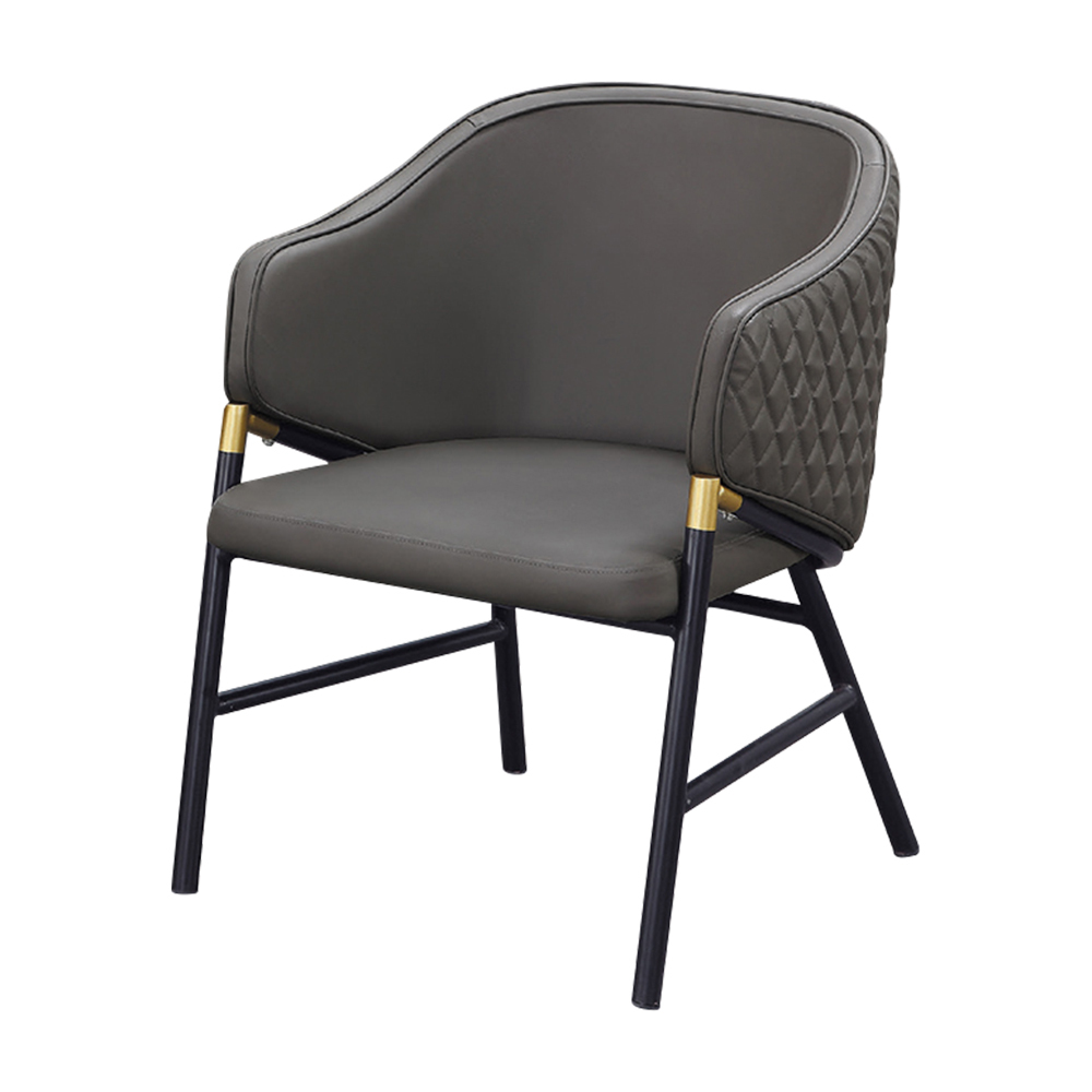 奧肯工業風皮革休閒單人椅/扶手餐椅/商務洽談椅/房間椅