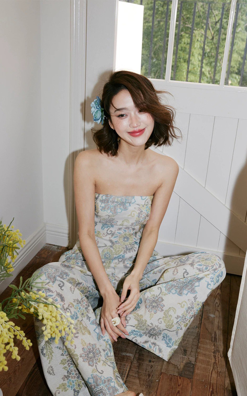 洛可可圖騰短版背心+同色系長褲SET-XS-L (Elegant & Love)