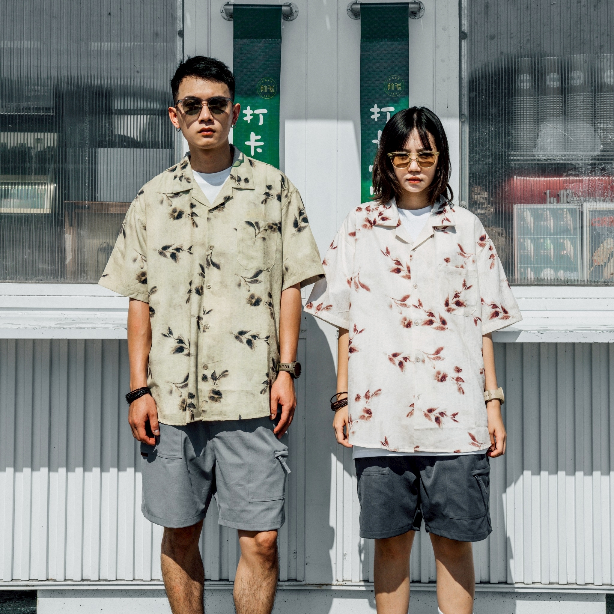 #預購 SBG 彈力涼感吸濕排汗花襯衫 兩色 FT106