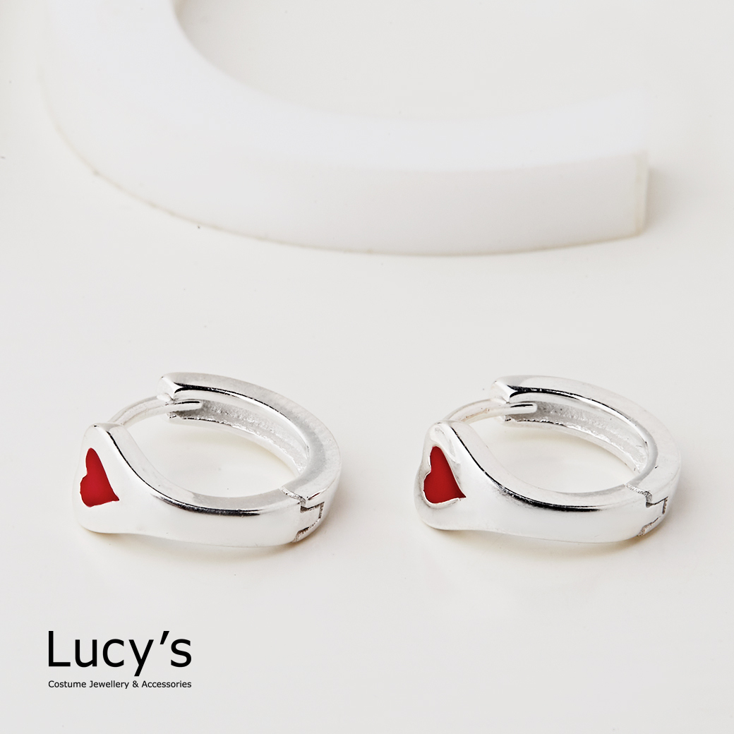 925純銀 心戀 易扣耳環 (四色) (120084/120085/120086//120087)