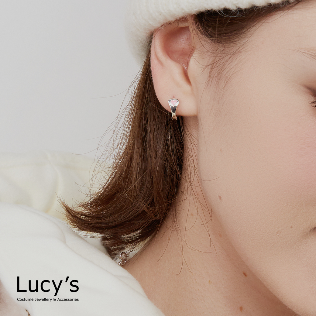 925純銀 心戀 易扣耳環 (四色) (120084/120085/120086//120087)