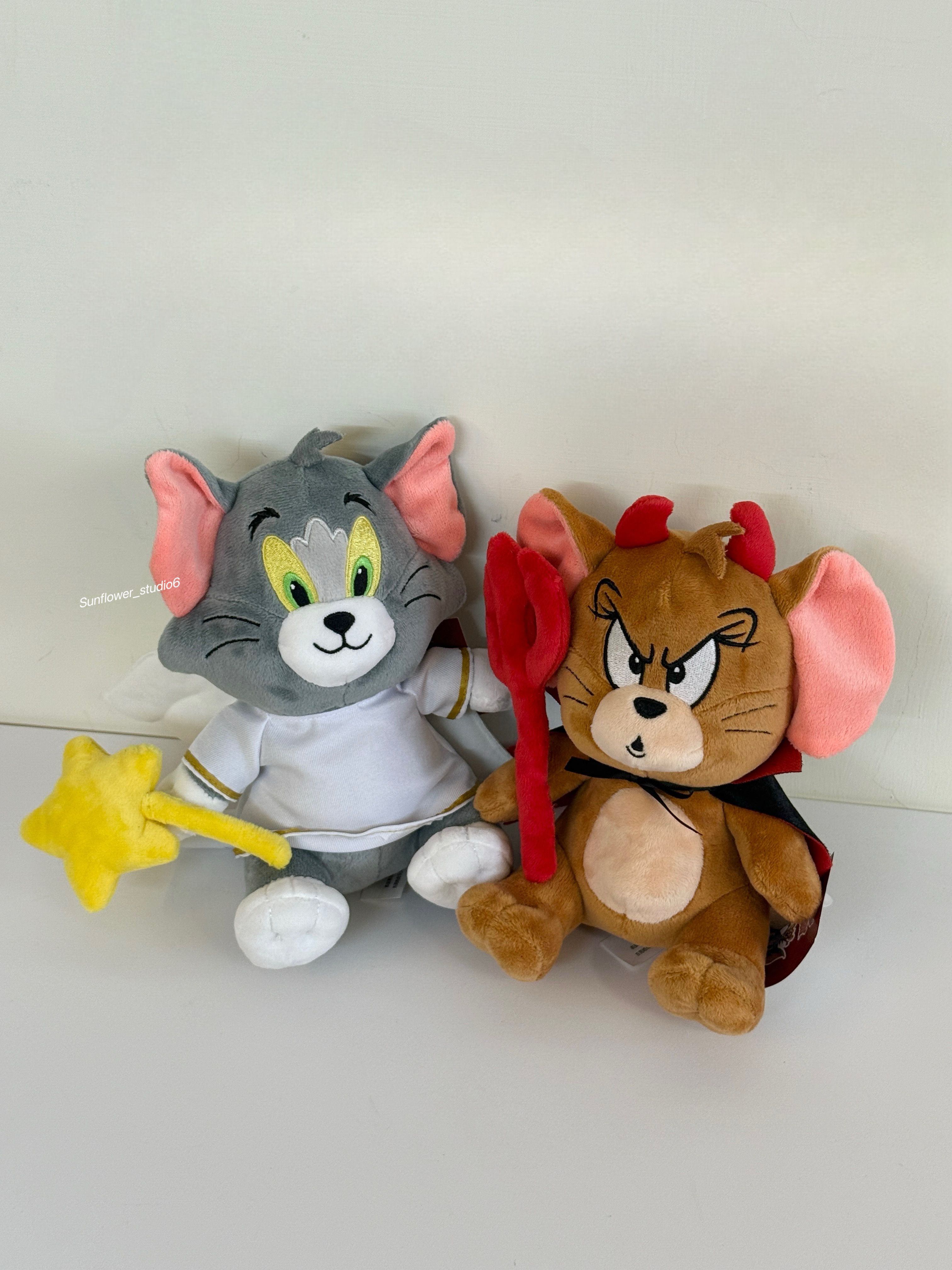 Tom and Jerry 湯姆貓與傑利鼠 正版授權 天使 惡魔 毛絨娃娃 吊飾 情侶款 湯姆貓 傑利鼠(任買兩件711免運)/預購