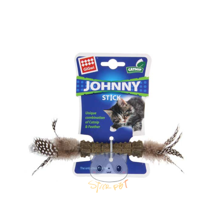 Gigwi Johnny Stick Catnip with Double Feather Cat Toy