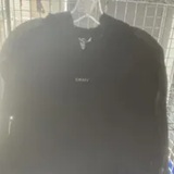 [S] DKNY BLACK CROPPED LOGO HOODIE, P4BHSWSH-BLK (SD1445)