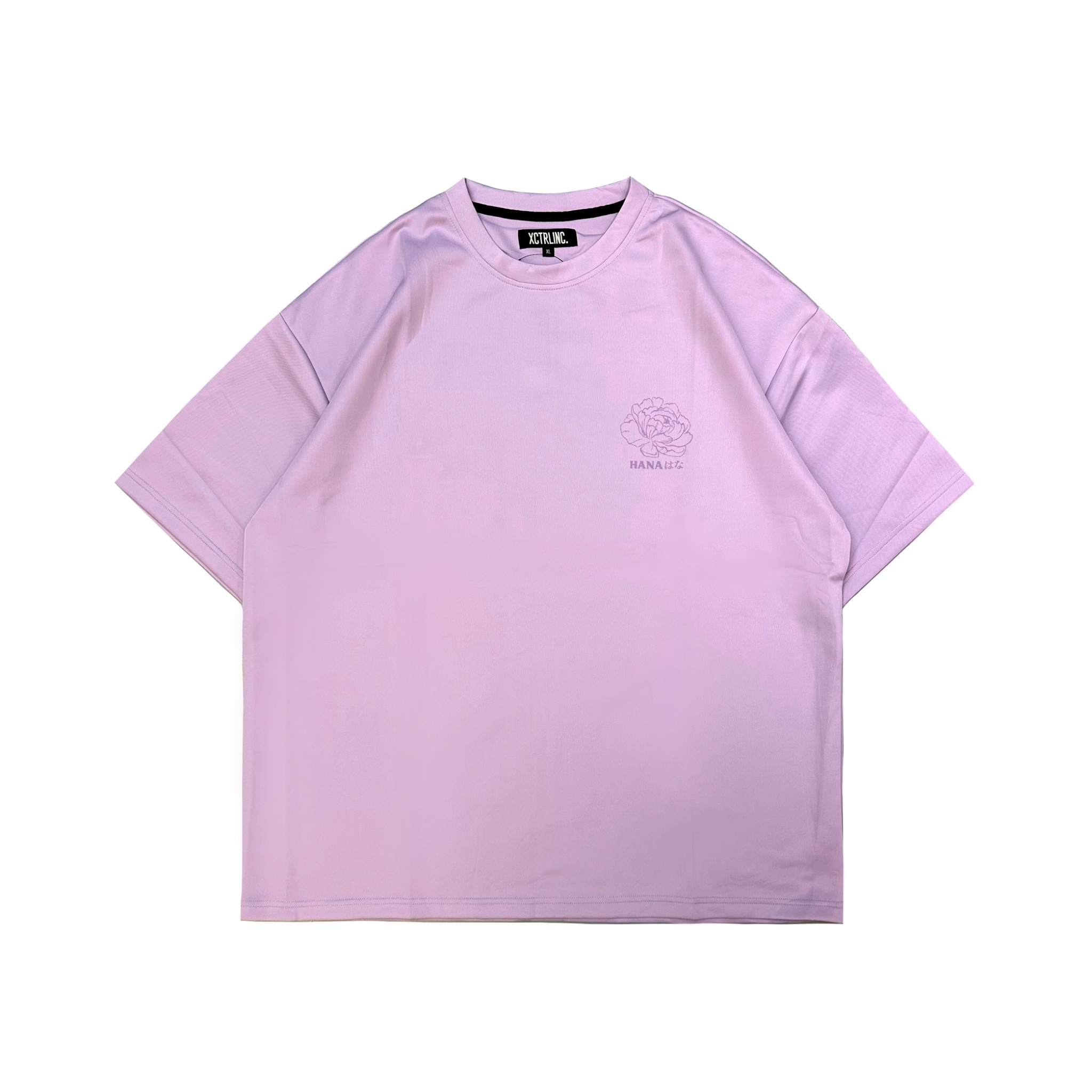 XCTRL 花卉線稿彈性寬版短T-粉紫