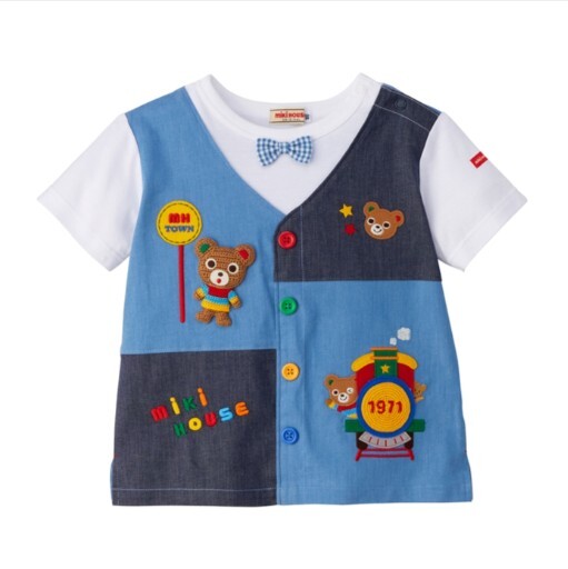 Miki House 假兩件短袖衫