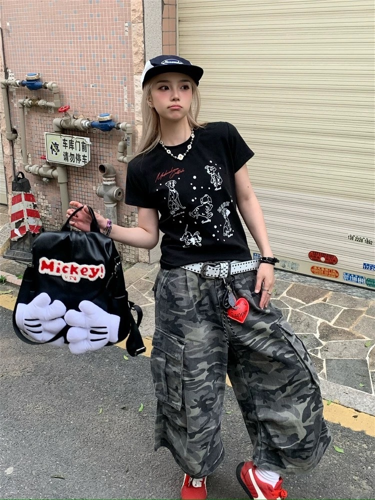 (GOAL) 美式迷彩工裝闊腿七分褲 Z002 DC+