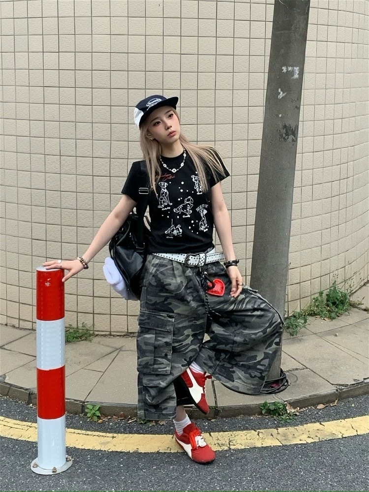 (GOAL) 美式迷彩工裝闊腿七分褲 Z002 DC+