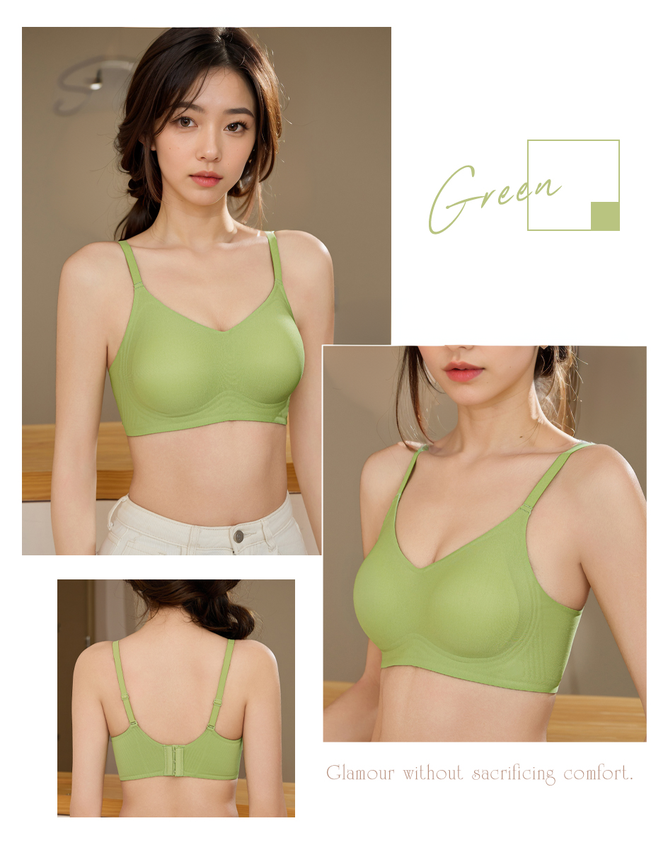 艾波迷亞 Q軟柔膚舒適無鋼圈內衣 (2830) 綠色內衣 果凍內衣 無痕內衣 涼感內衣