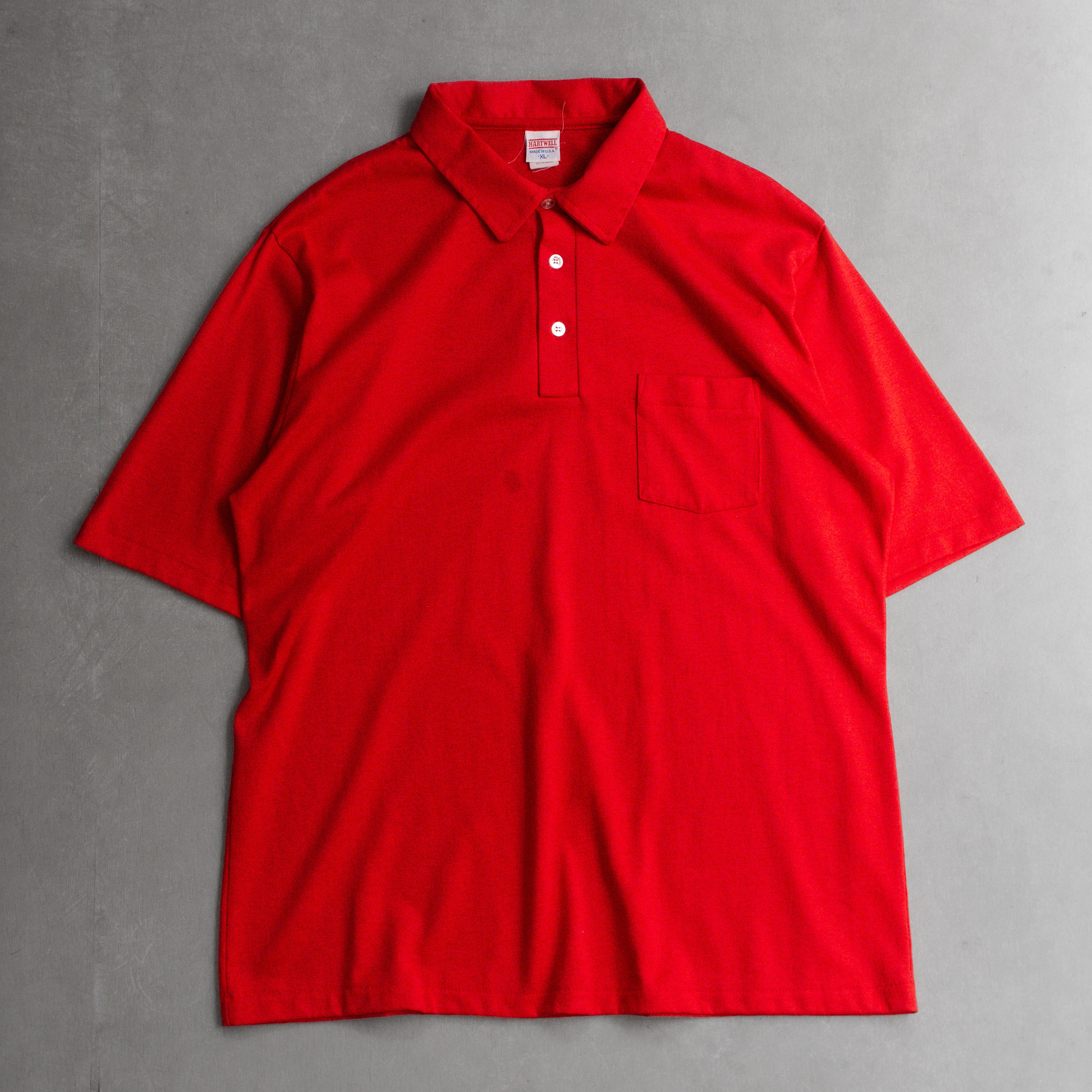80-90S VINTAGE POLO SHIRT 美國製 紅色 素面 短袖 POLO衫