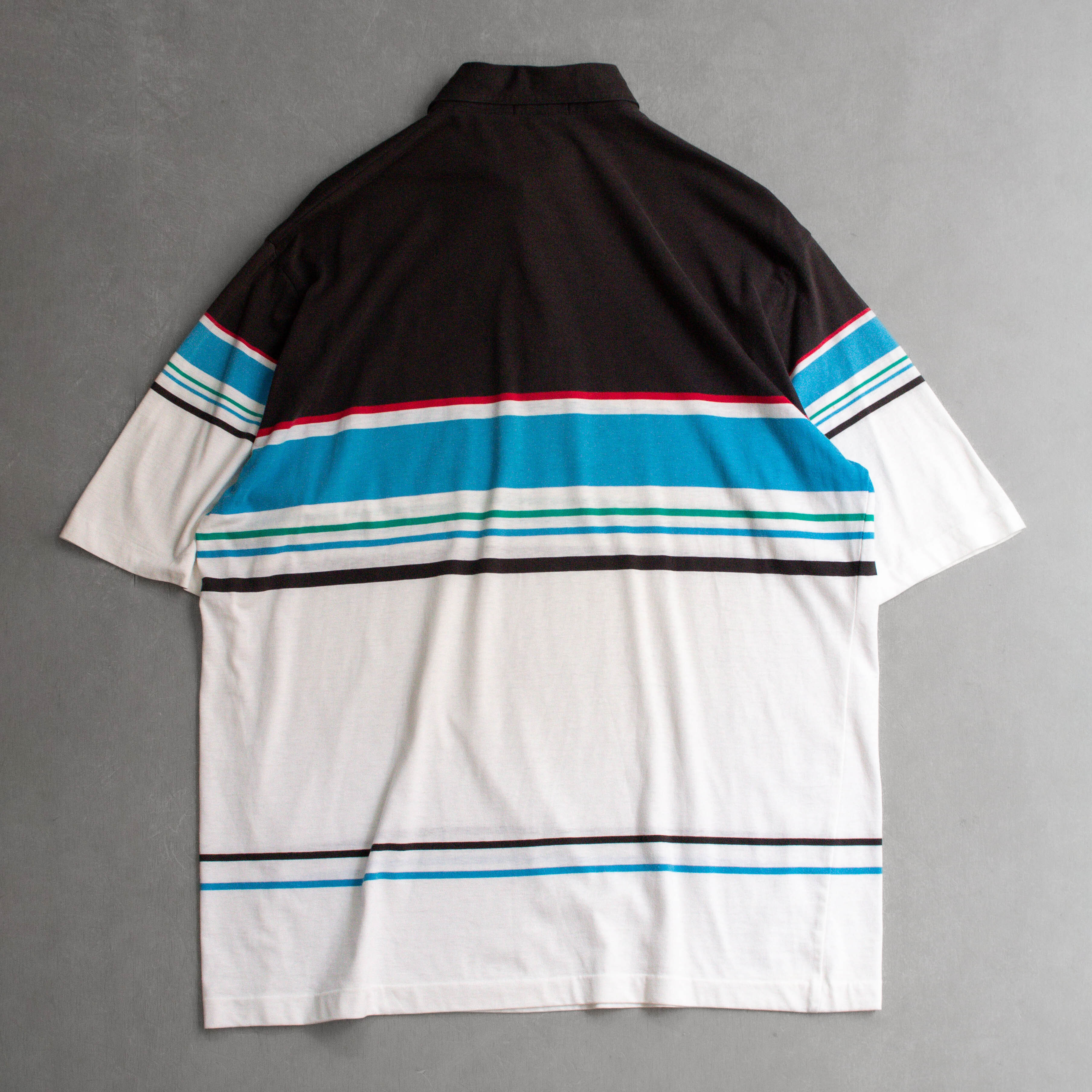 80-90S VINTAGE POLO SHIRT 美國 藍色 條紋 短袖 POLO衫