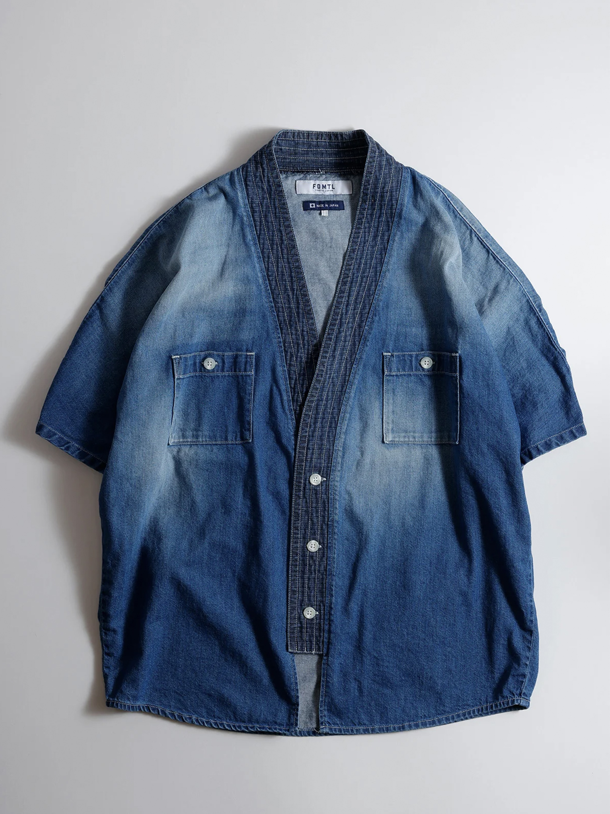 FDMTL DENIM HAORI S/S SHIRT 3YR WASH牛仔外套