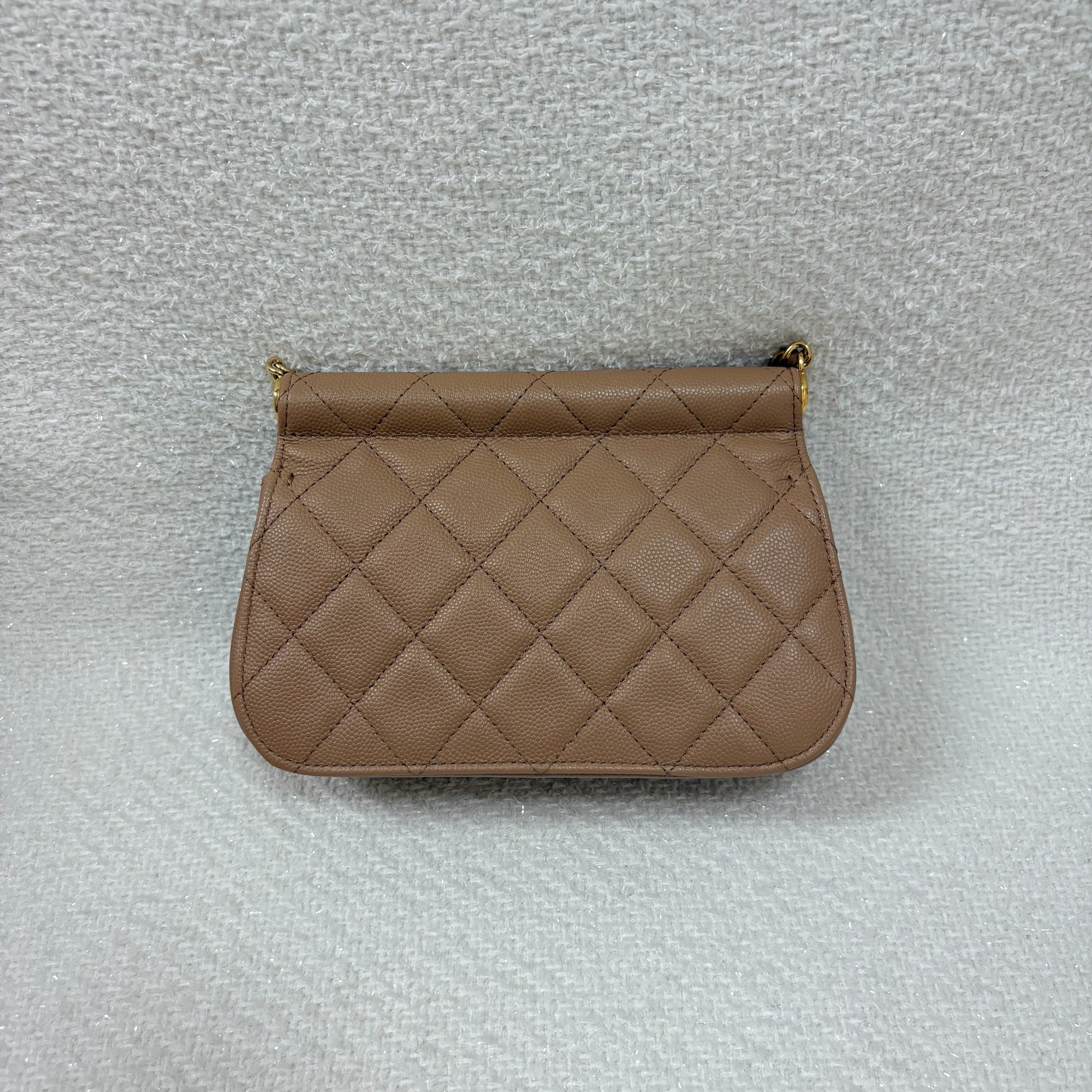 Chanel Frame Clutch - Brown / Ghw