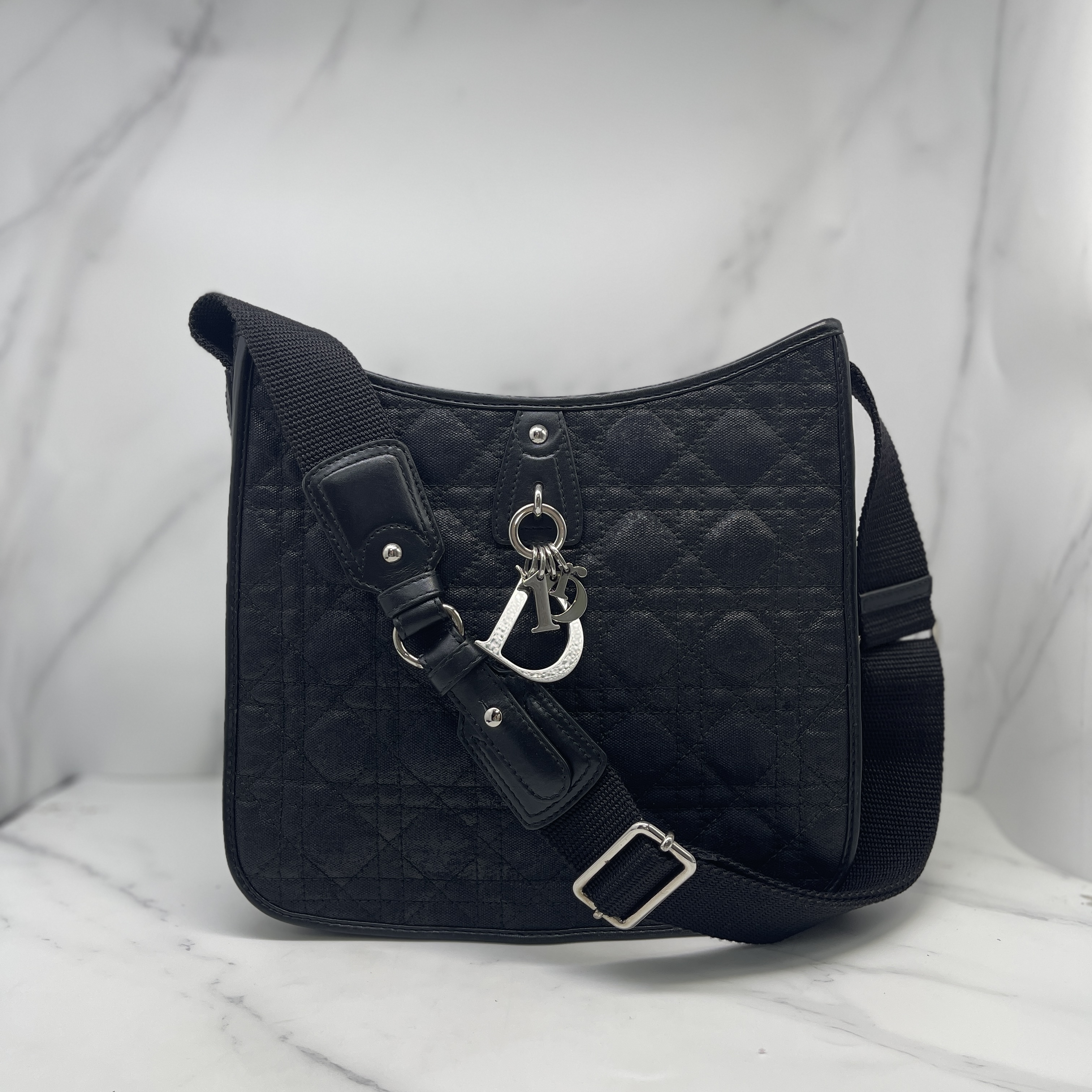 Christian Dior Coated Canvas Cannage Crossbody