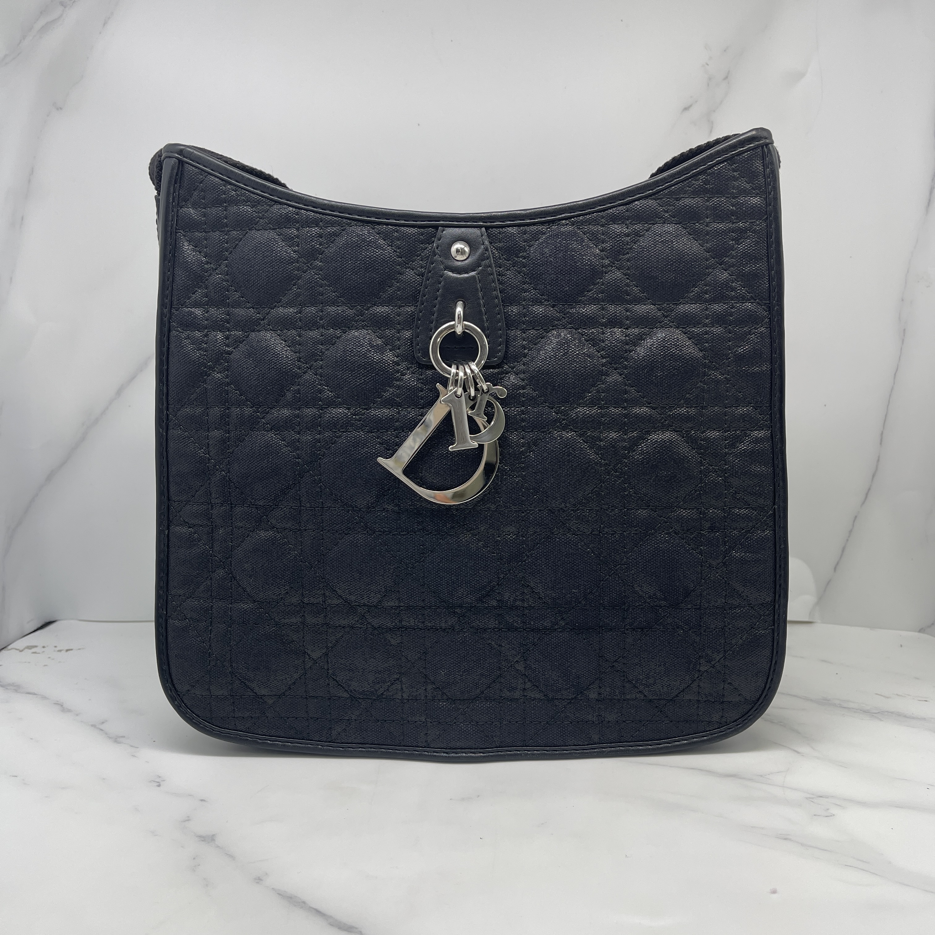 Christian Dior Coated Canvas Cannage Crossbody