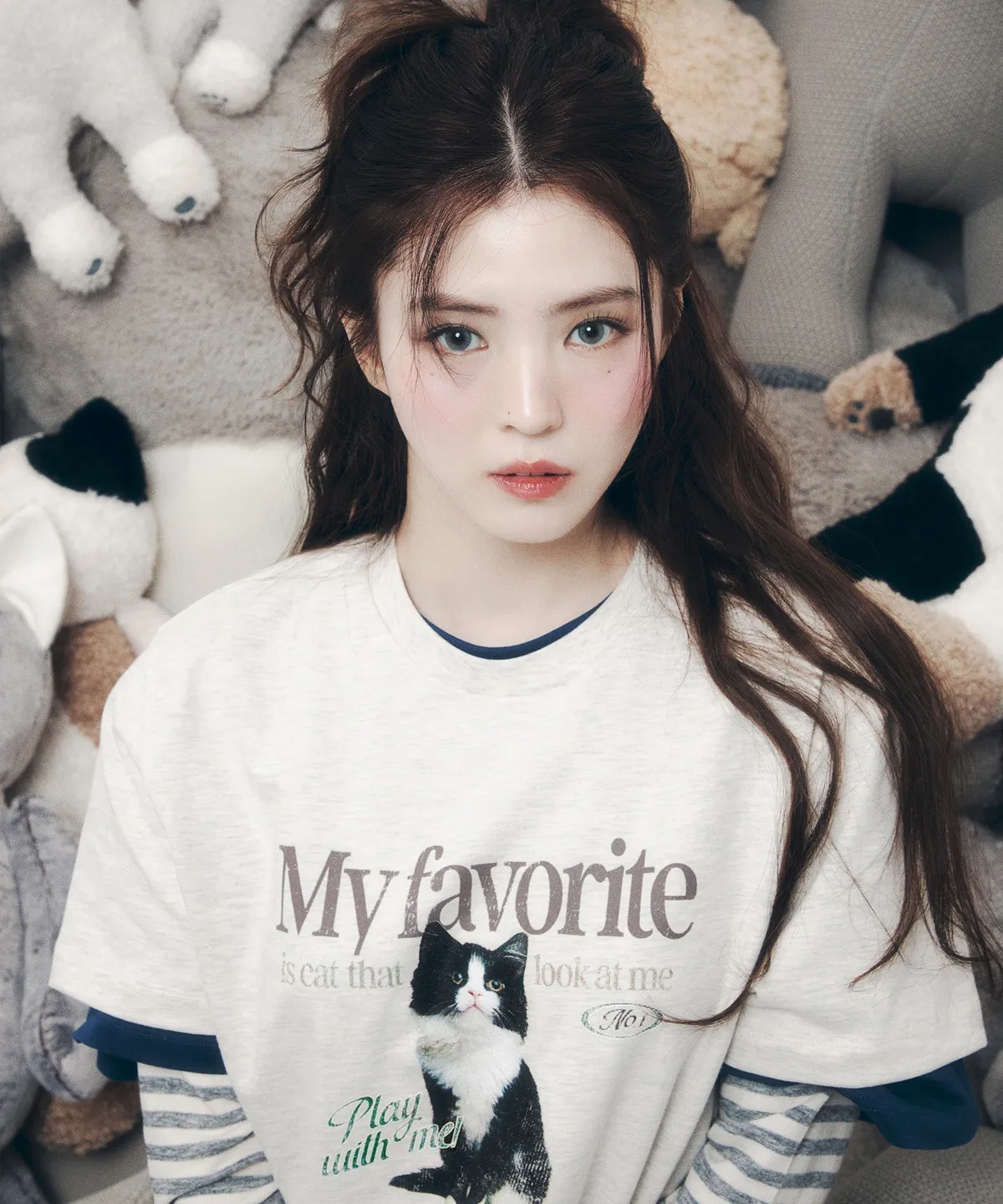 25SS新作猫Tシャツ★ハン・ソヒ着用【FILA】OVER FIT CAT TSHIRT ハンソヒ着用☆FILA☆韓国☆大人気 OVER FIT CAT TSHIRT Tシャツ