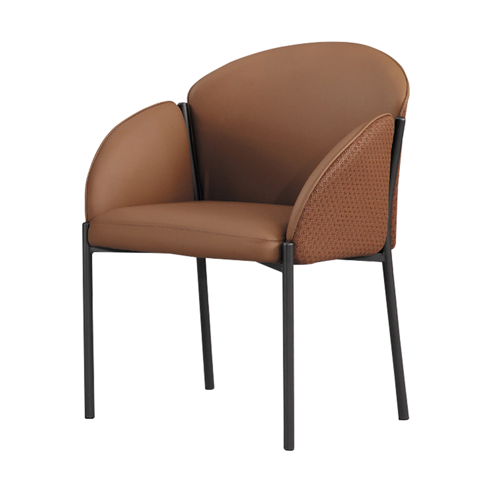 尼克森工業風皮革休閒單人椅/扶手餐椅/商務洽談椅/房間椅