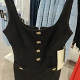 [S] KARL LAGERFELD BLACK KNIT TWEED DRESS, LD5KLA70-BLK (FINAL SALE) (SKL1338)