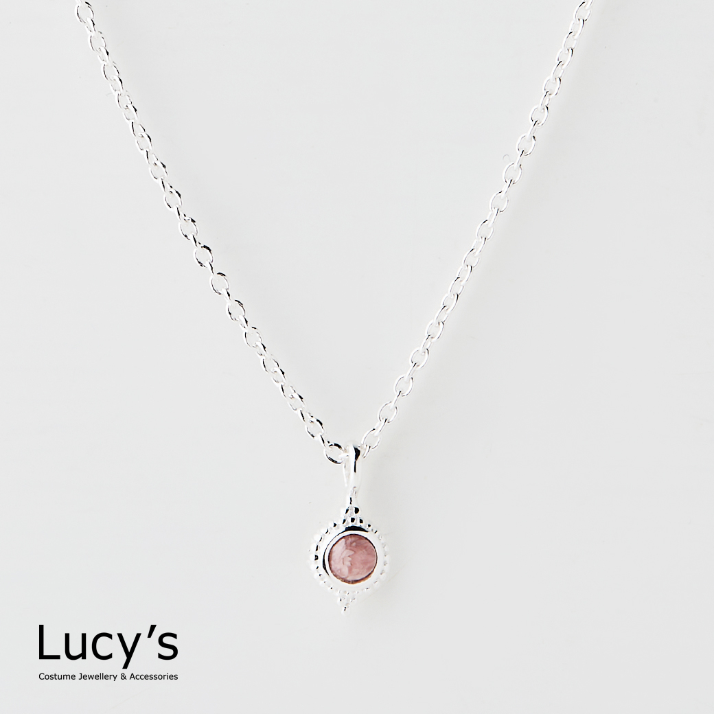 LUXURY 系列｜925純銀 典藏玫瑰石 項鍊 (113814)