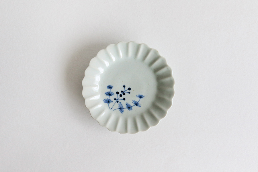 KIHARA-古染付菊形小皿 / 草花