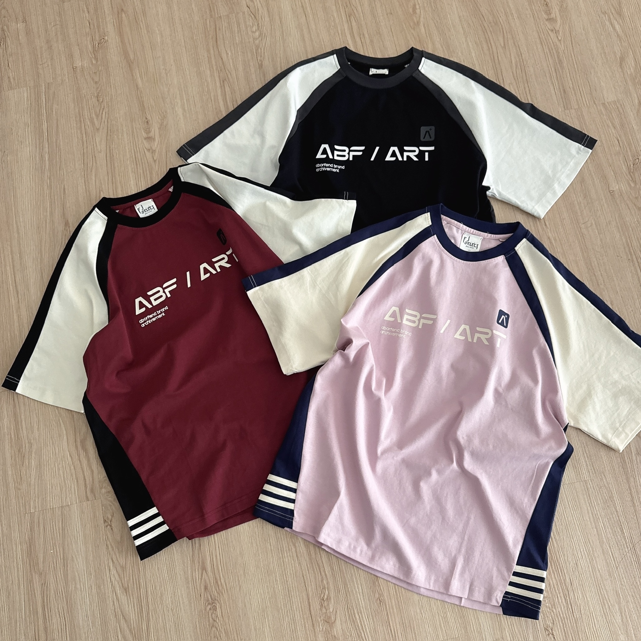 （現貨）210G 賽車風 ABF/ART 插肩袖 短T D115