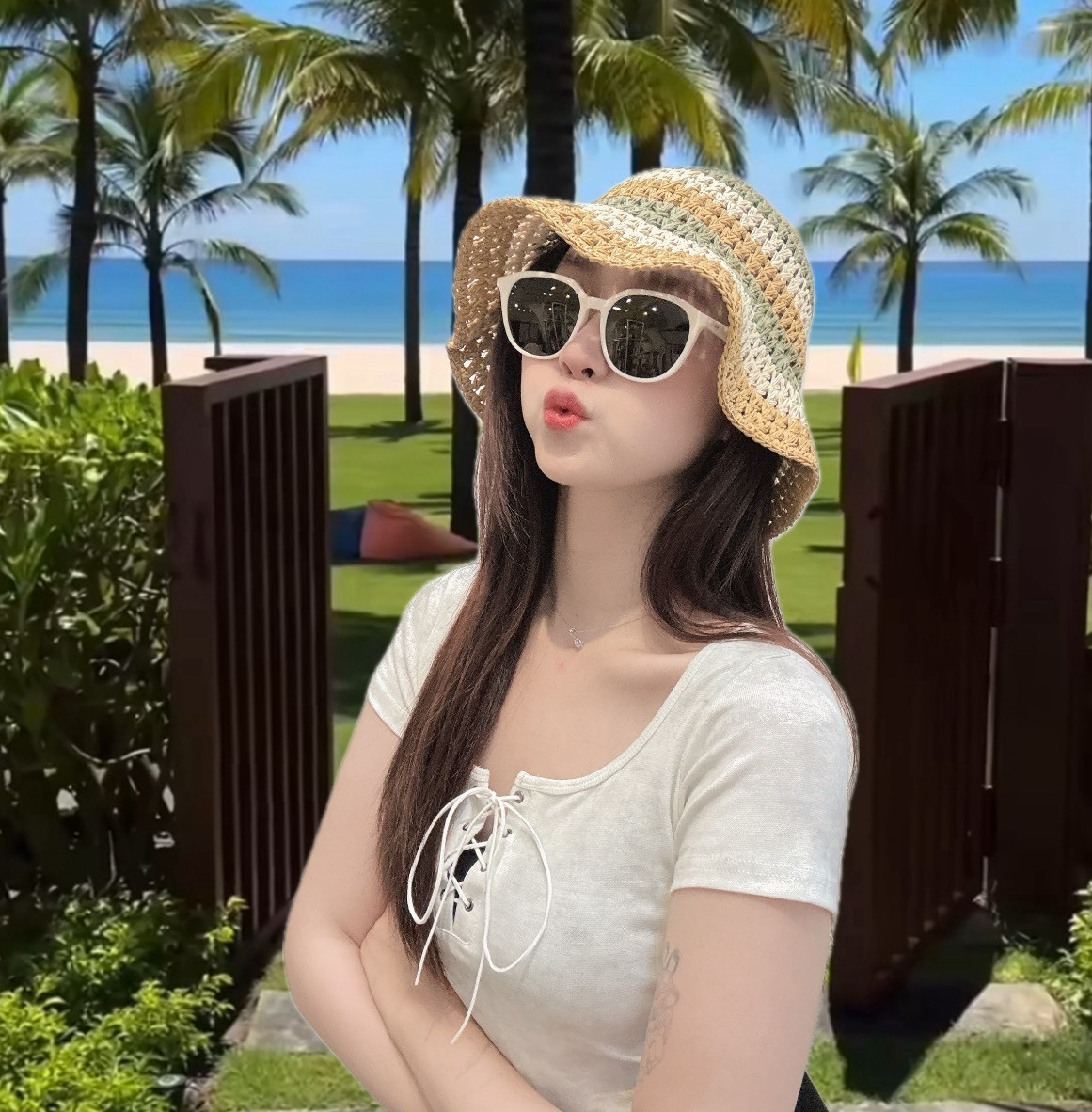 撞色編織漁夫帽/二色/新版二代