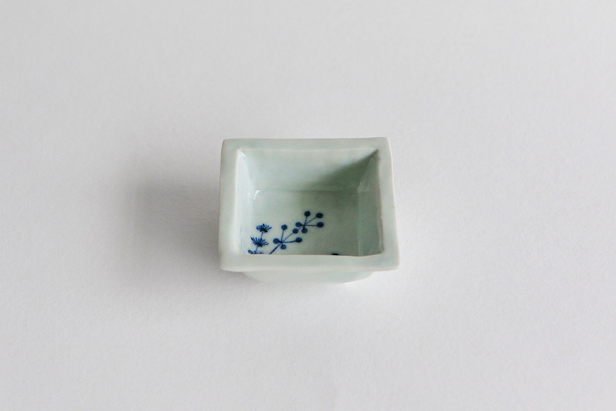 KIHARA-古染付角豆缽 / 草花