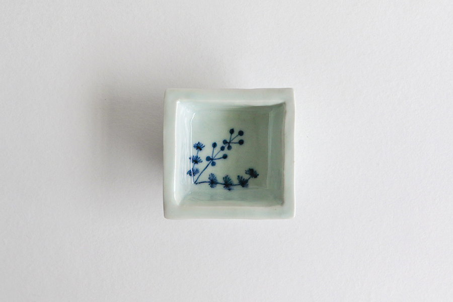 KIHARA-古染付角豆缽 / 草花