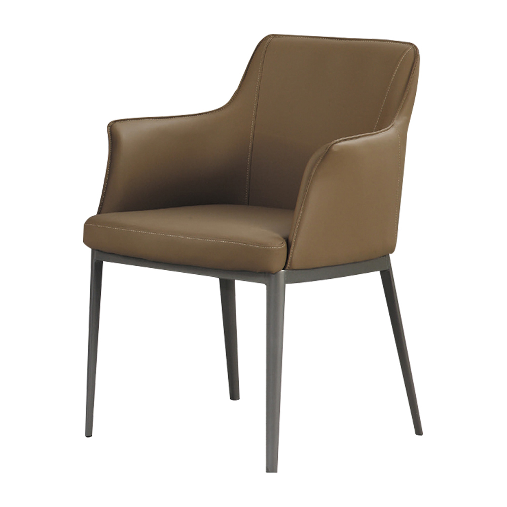 艾爾西工業風皮革休閒單人椅/扶手餐椅/商務洽談椅/房間椅