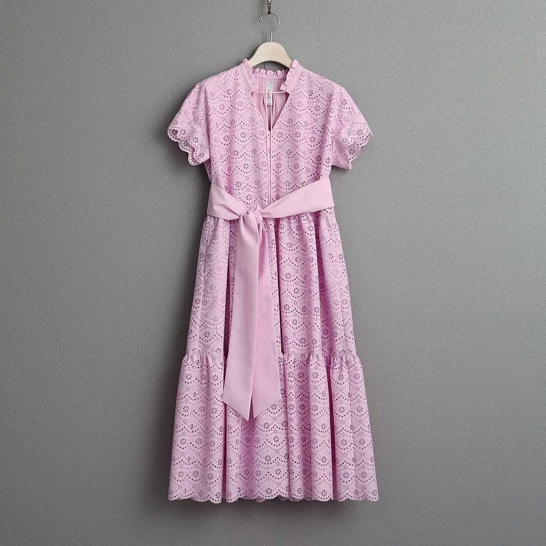 法式分層本布蕾絲洋裝